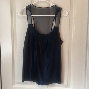 Navy Silk Blouse